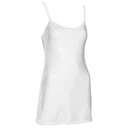 Chanel by Karl Lagerfeld white clear iridescent sequin mini dress, ss 2005