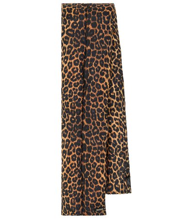SAINT LAURENT Leopard-print padded scarf