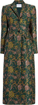 Michelle Waugh The Cecilia Floral Jacquard Overcoat