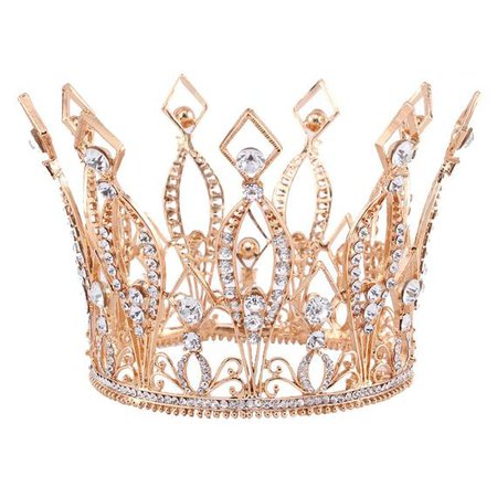 Gold Crown Cake Topper. Photo Prop. Birthday Crown. Glam Wedding.Rhinestone Crystal Tiara Bridal Wedding Hair Accessory.