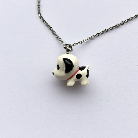 dalmatian dog puppy necklace silver