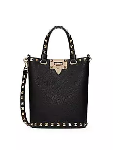 Shop Valentino Garavani Rockstud Leather Bucket Bag | Saks Fifth Avenue