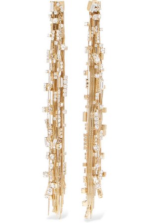 Rosantica | Insanity gold-tone crystal clip earrings | NET-A-PORTER.COM