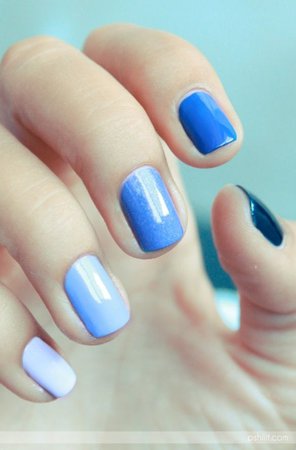 Shades of Blue Nails