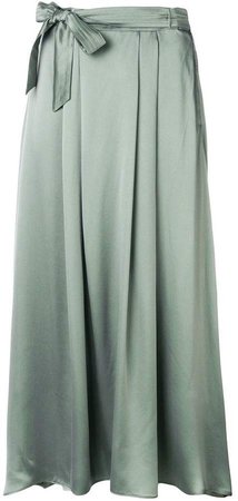 knot detail silk skirt