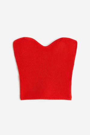 Rib-knit Tube Top - Red - Ladies | H&M US