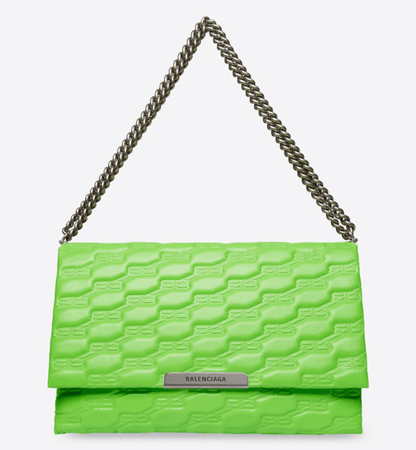 Balenciaga-WOMEN'S TRIPLET XL BAG BB MONOGRAM IN GREEN $2,590