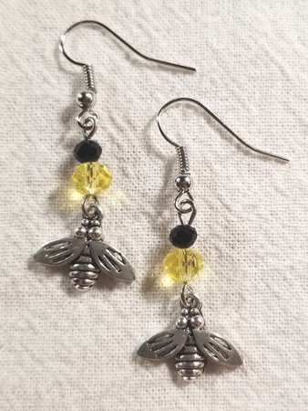 yellow bee earrings