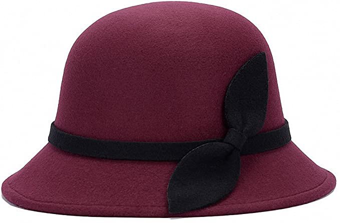 Amazon.com: Tobe-U Cloche Bucket Bowler Fedora Floppy Derby Vintage Felt Hat Cap Women: Clothing