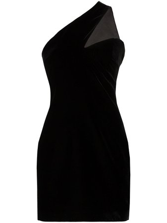 Saint Laurent One-Shoulder Velvet Mini-Dress