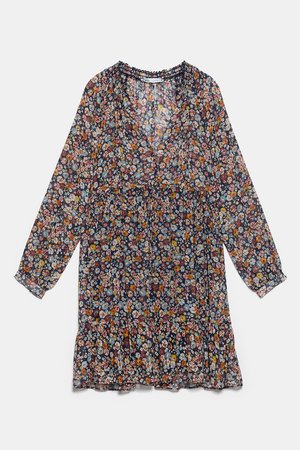 FLORAL PRINT DRESS - NEW IN-WOMAN | ZARA United States brown