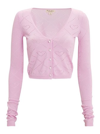 Pink heart cardigan sweater