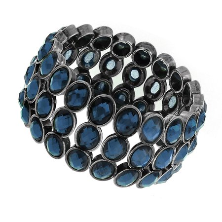 1928 Jewelry 2028 Hematite Blue Stretch Bracelet