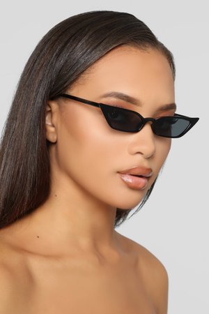Cat To Know Me Sunglasses - Black – Fashion Nova