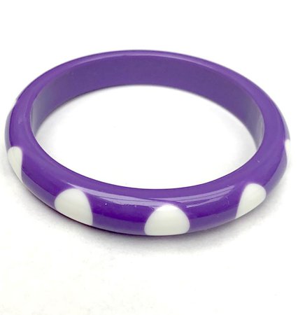 Purple and White Polka dots Bangle Mod Plastic bracelet | Etsy