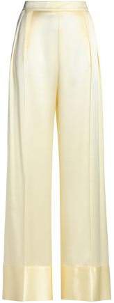 Pleated Silk-satin Wide-leg Pants