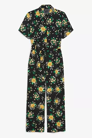 Belted jumpsuit - Floral print - Jumpsuits - Monki FR