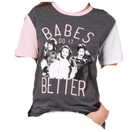 Love Tribe Juniors’ Clueless Babes Graphic Ringer T-Shirt