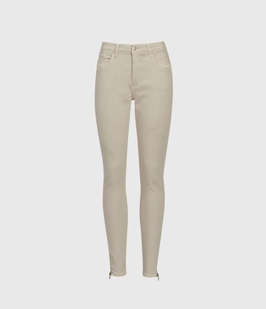 ALLSAINTS US: Womens Miller Mid-Rise Superstretch Skinny Jeans, Cream (cream)