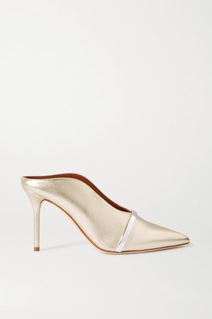 Malone Souliers | Constance 85 metallic leather mules | NET-A-PORTER.COM