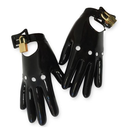 Latex Rubber motorcycle glove by Vex Clothing - Moto Handcuff Glove - Vex Inc. | Latex Clothing