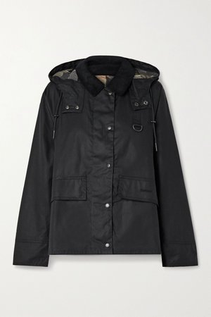 Navy Avon corduroy-trimmed waxed-cotton jacket | Barbour | NET-A-PORTER