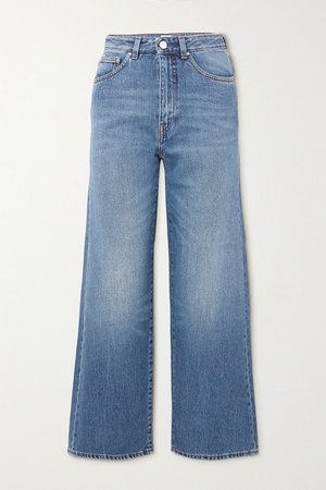 High-rise Wide-leg Jeans - Mid denim