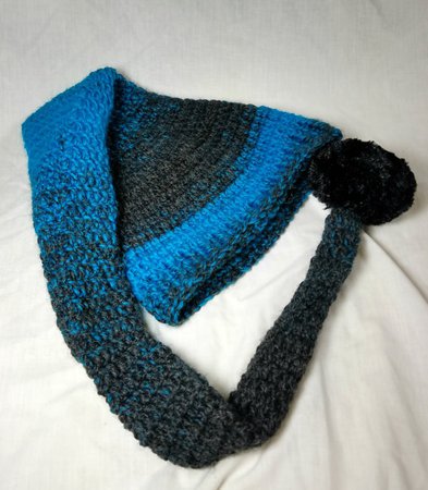 Crochet Pixie Long Tail Winter Hat Wool Stocking Cap Winter