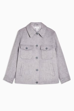 CONSIDERED Grey Jacket With Recycled Wool | Topshop