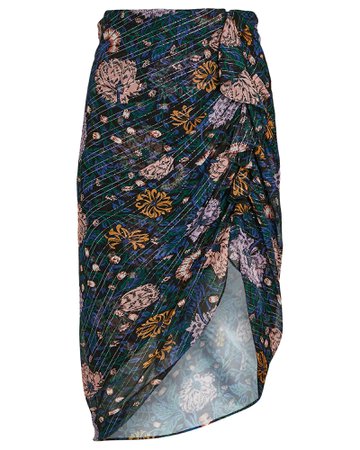 Veronica Beard Hazel Draped Floral Skirt | INTERMIX®