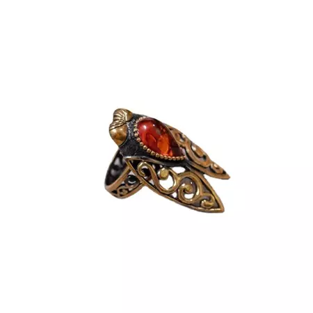 Vintage Electroplated Cicada Ruby Ring