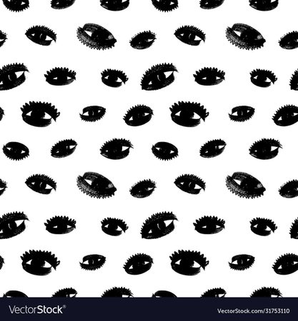 Black and white eyes seamless pattern Royalty Free Vector