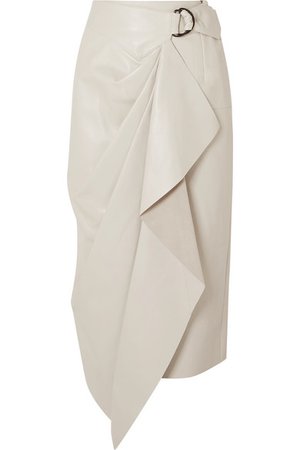 Isabel Marant | Fiova leather wrap-effect midi skirt | NET-A-PORTER.COM