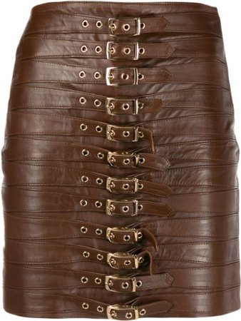 Manokhi Buckled Front Skirt A0000033 Brown | Farfetch