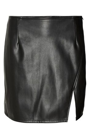 VERO MODA Bella Faux Leather Slit Skirt | Nordstrom