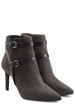 Suede Ankle Boots with Leather Straps Gr. US 8