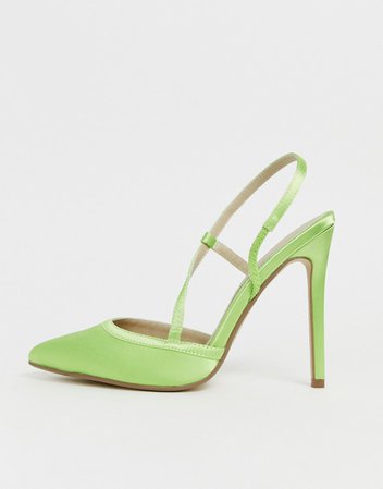 Missguided pumps with strap detail in green | ASOS