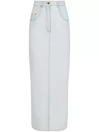 Nina Ricci logo-patch high-waist Skirt - Farfetch