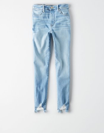 AE Ne(X)t Level Super High-Waisted Jegging Crop, Getaway Light | American Eagle Outfitters