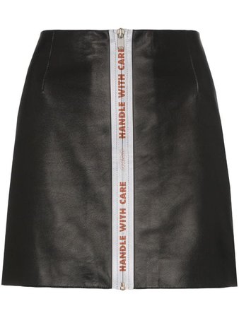 Black Heron Preston Reflective Tape Leather Mini Skirt | Farfetch.com
