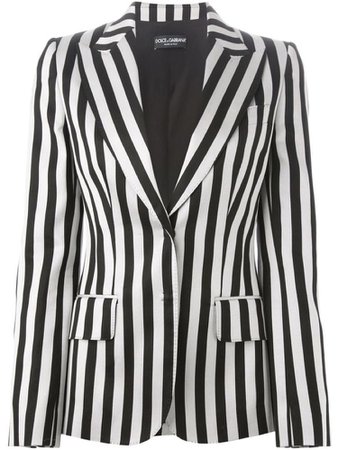 black and white striped blazer