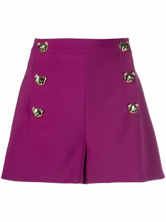 Shop Moschino high rise button-front shorts with Express Delivery - FARFETCH
