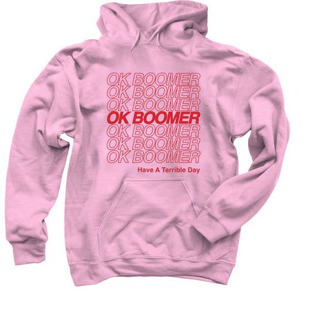 ok boomer pink hoodie