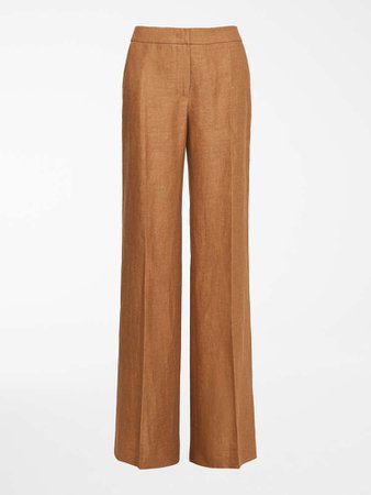 Linen batavia trousers, camel - "PATRONI" Max Mara