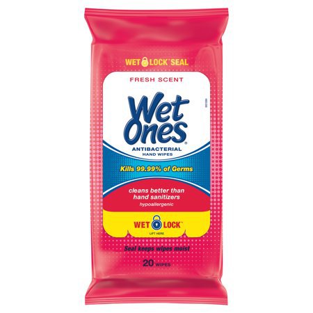 (4 pack) Wet Ones Antibacterial Hand Wipes, Fresh Scent, 20 Ct Travel Pack - Walmart.com