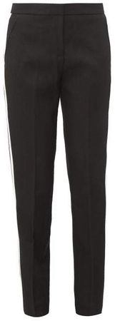 Hanover Tailored Satin Stripe Wool Trousers - Womens - Black White