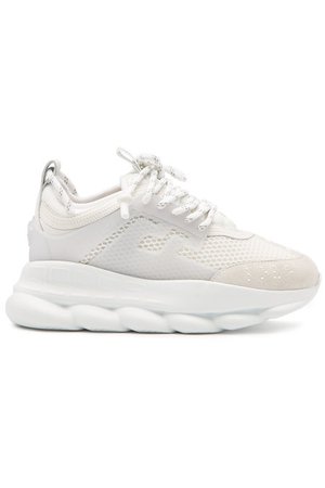 Versace - Sneakers with Leather and Mesh - white