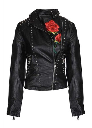 ATTITUDE CLOTHING // Studs & Roses Biker Jacket