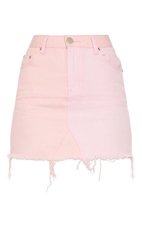 Pink Two Tone Denim Mini Skirt | Denim | PrettyLittleThing