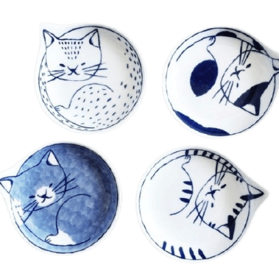 cias pngs // ceramic cat plates
